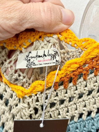 Free People crochet sleeveless long dress, XS