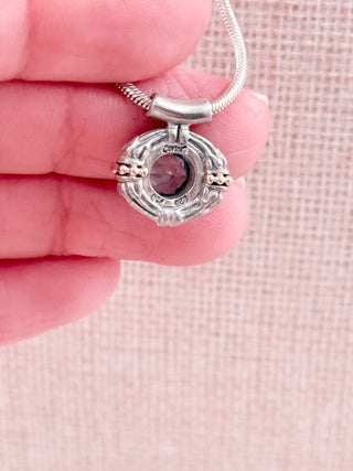 Lagos sterling silver necklace with blue topaz pendant
