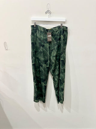 Baja East wide leg leaf pattern pants, M