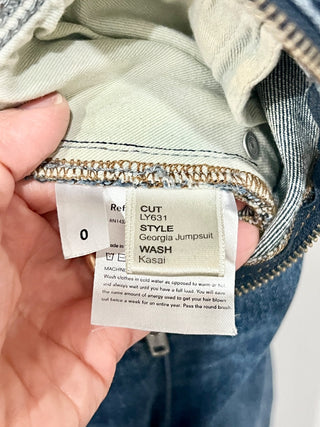 Reformation denim jumpsuit, 0