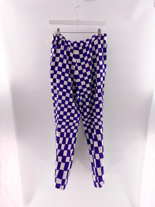 Farm Rio Blue Dream Checkered Short Sleeve Shirt & Pants Set, Shirt - M / Pants - L