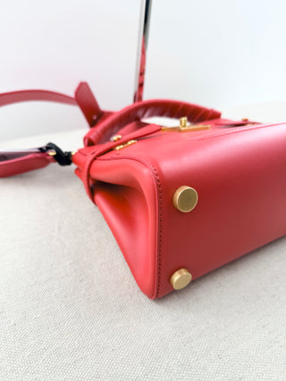Balmain b buzz leather top handle bag with strap