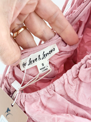 For Love & Lemons halterneck ruched midi dress, S