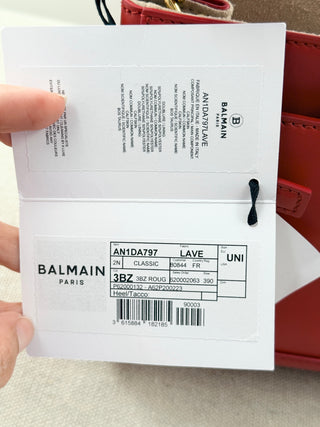Balmain b buzz leather top handle bag with strap