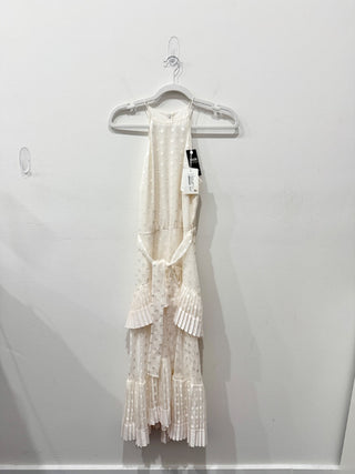 NWT Zimmermann Sleeveles Pleated Picnic Tiered Midi Dress Cream Women's Size 0