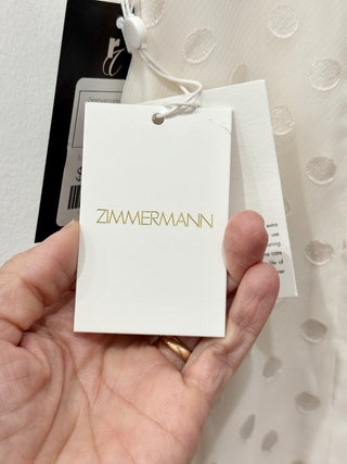 NWT Zimmermann Sleeveles Pleated Picnic Tiered Midi Dress Cream Women's Size 0