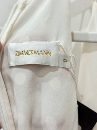 NWT Zimmermann Sleeveles Pleated Picnic Tiered Midi Dress Cream Women's Size 0