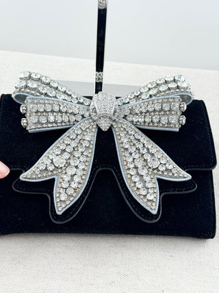 Kurt Geiger velvet bag with crystal bow