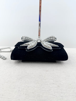 Kurt Geiger velvet bag with crystal bow