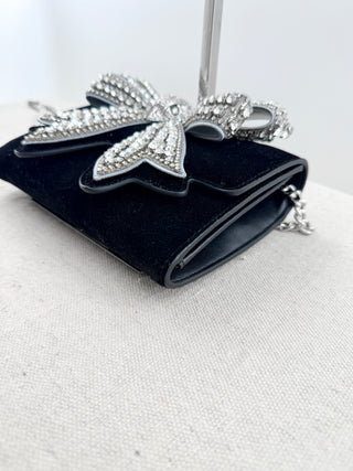 Kurt Geiger velvet bag with crystal bow
