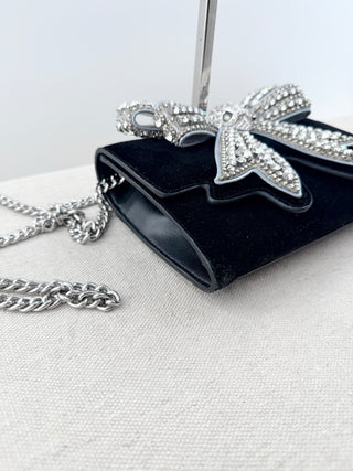 Kurt Geiger velvet bag with crystal bow