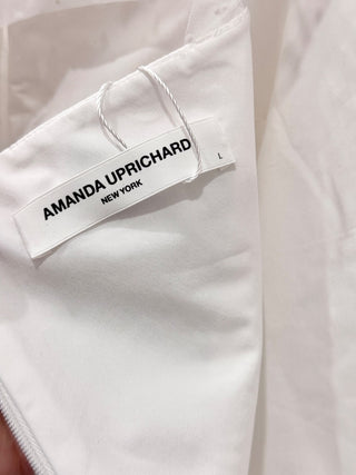 NWOT Amanda Uprichard Lalita Organza Puff-Sleeve Fit & Flare Mini Dress White L