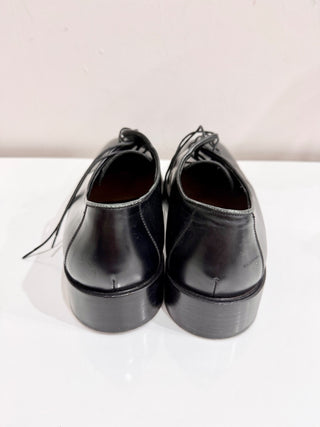 Gucci Leather Lace-Up Block Heel Derby Formal Dress Shoes Black Men's Size 11D
