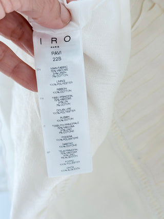 IRO linen embroidered pom pom mini dress, 36 FR / 4 US