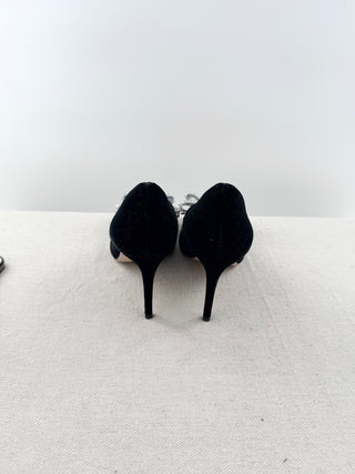 Kurt Geiger velvet pumps with crystal bow, 40