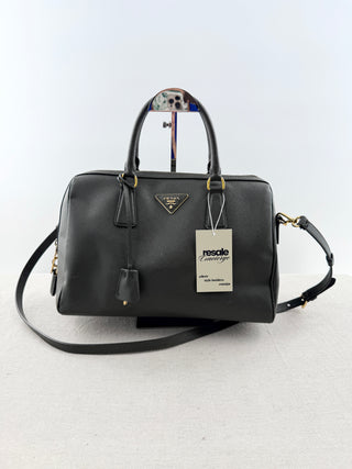 Prada saffiano leather lux bowler bag