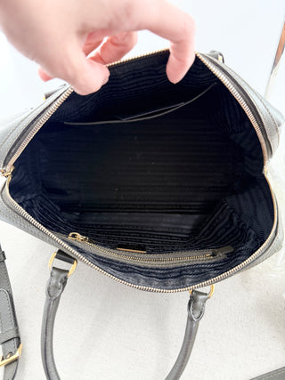 Prada saffiano leather lux bowler bag