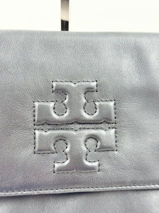 Tory Burch large clutch bag with tone in tone logo