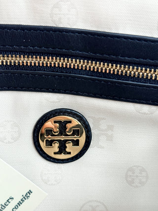 Tory Burch large clutch bag with tone in tone logo
