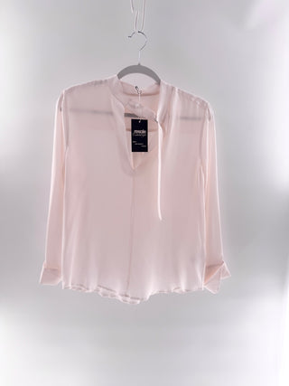 Equipment Janelle Silk Long Sleeve Keyhole Neck Blouse Top White Women's Size XS
