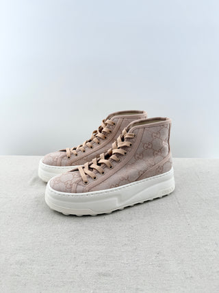 Gucci high top chunky sole logo print sneakers, 38