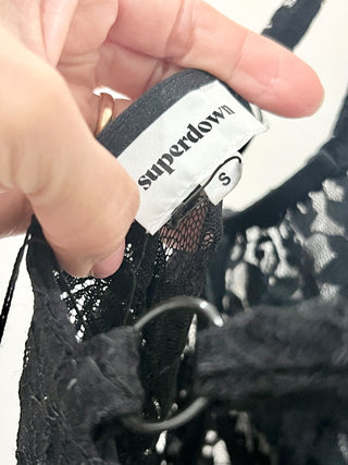 Superdown Black Laced Sleeveless Dress, S