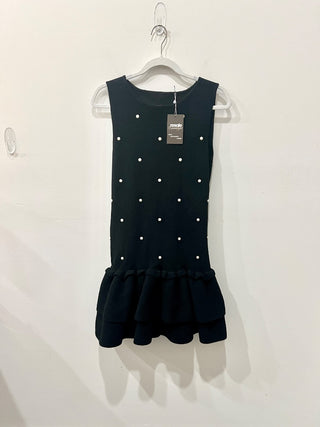 Miss Rosier knit pearl studded mini dress, S