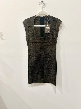 French Connection Dark Sparkly Sleeveless Short Dress, 8