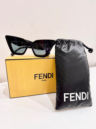 Fendi x Marc Jacobs Oversized Cat-Eye Sunglasses Glossy Black Women's
