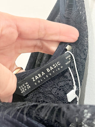 Zara Basic Sleeveless Black Long Dress, M