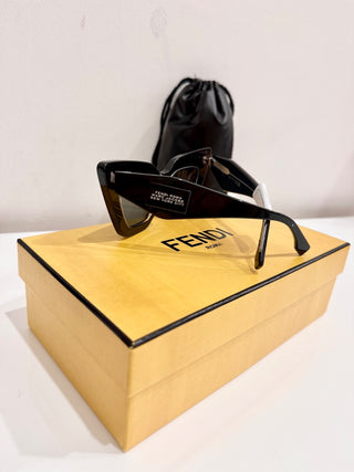 Fendi x Marc Jacobs Oversized Cat-Eye Sunglasses Glossy Black Women's