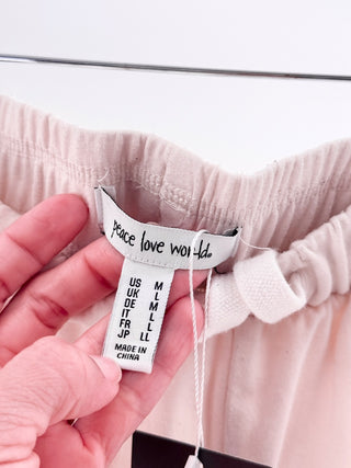 Peace Love World "I Am Strength" Fleece Oversized Loungewear Set, Hoodie - S / Jogger - M