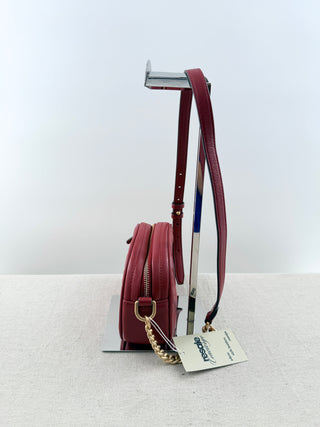 Tory Burch Red Chevron Leather Crossbody Bag