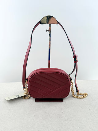 Tory Burch Red Chevron Leather Crossbody Bag