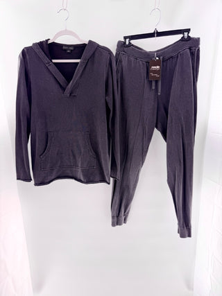 Barefoot Dreams Malibu CozyTerry Crossover Hoodie With Matching Lounge Pants Set, Hoodie - S / Pants - L