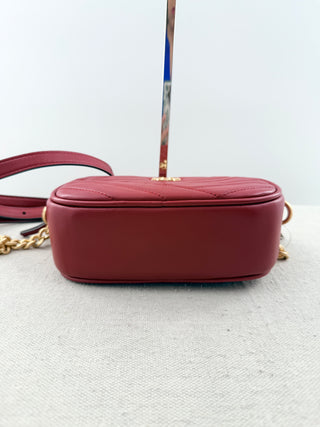 Tory Burch Red Chevron Leather Crossbody Bag