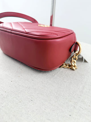 Tory Burch Red Chevron Leather Crossbody Bag