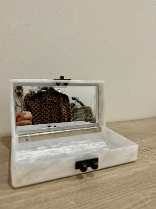 Edie Parker acrylic clutch with mirror inside