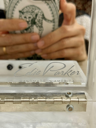 Edie Parker acrylic clutch with mirror inside