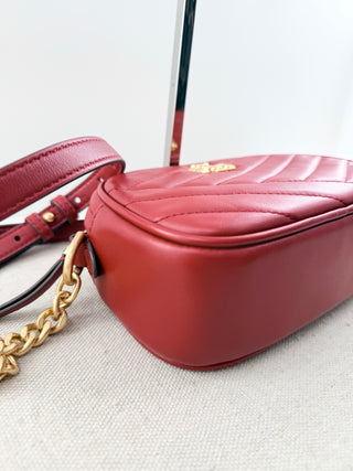 Tory Burch Red Chevron Leather Crossbody Bag