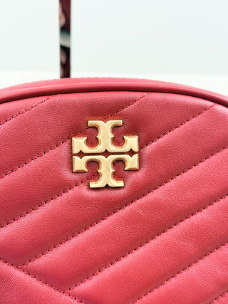 Tory Burch Red Chevron Leather Crossbody Bag