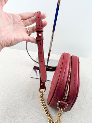 Tory Burch Red Chevron Leather Crossbody Bag