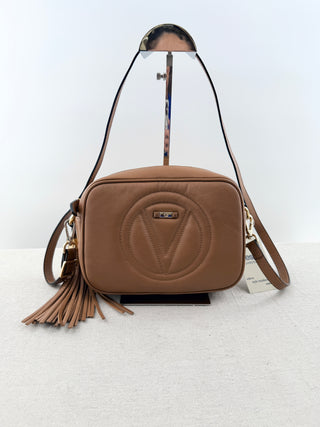 Valentino by Mario Valentino Leather Quilted V Crossbody Bag w/ detachable strap
