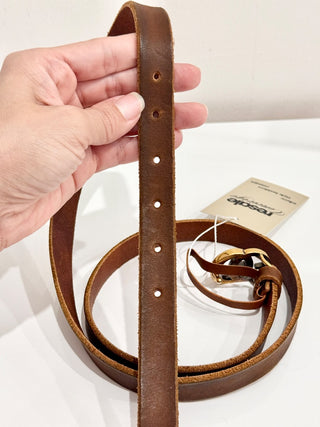 Gucci Leather GG Marmont Gold Buckle Thin Waist Belt Brown Women's Large