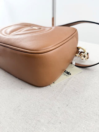 Valentino by Mario Valentino Leather Quilted V Crossbody Bag w/ detachable strap