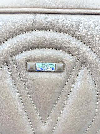 Valentino by Mario Valentino Leather Quilted V Crossbody Bag w/ detachable strap