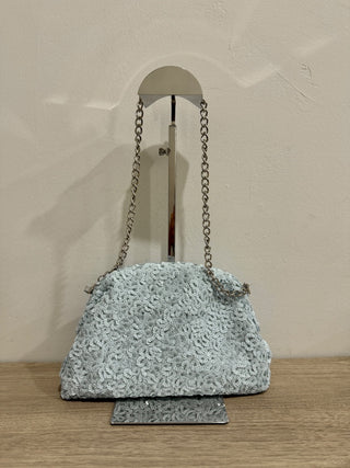 Deepa Gurnani sequin clutch bag