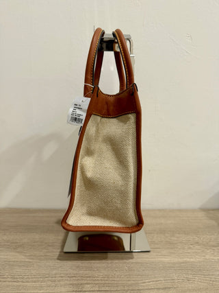 Jeff Wan canvas and leather pineapple applique bag