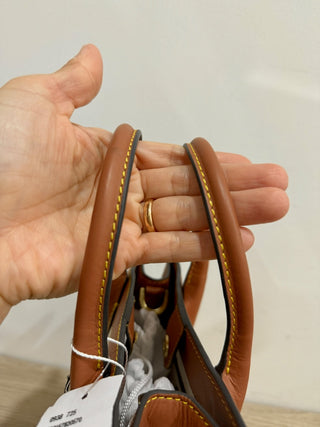 Jeff Wan canvas and leather pineapple applique bag