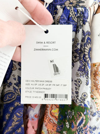 Zimmermann devi halter maxi dress, 2P